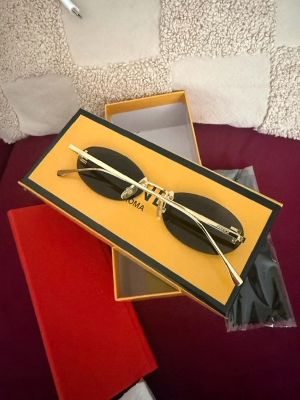 Fendi First Crystal Sunglasses with Gold Temples